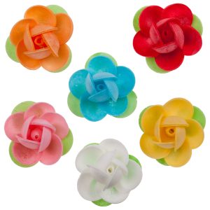 ROSA MNI OBREIA COM FOLHA CORES SORTIDAS 4CM