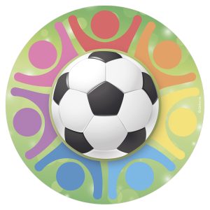 DISCO HÓSTIA PARA DECORAR BOLOS BOLA DE FUTEBOL 20CM