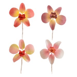 FLOR AÇÚCAR ORQUÍDEAS 4 CORES ASSORTED 7,6 cm