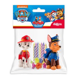 KIT PVC RETAIL PAW PATROL COM 10 VELAS PARA DECORAR BOLOS