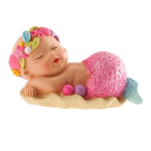 FIGURA BOLO BATIZADO MENINA PEQUENA SEREIA 10 CM
