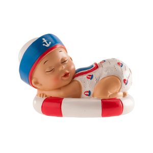 FIGURA BOLO BATIZADO MENINO MARINHO 10 CM