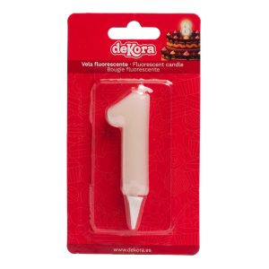 EXPOSITOR 12 VELAS Nº1 FLUORESCENTE 6 CM