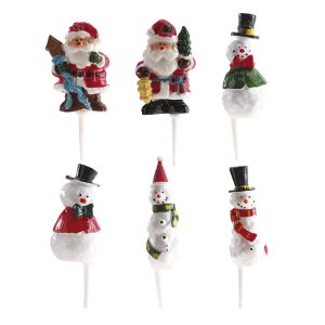FIGURE IN PLASTICA PUPAZZO DI NEVE E BABBO NATALE 4,5 CM