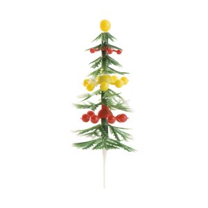 CAKE TOPPER PLÁSTICO PINO COM BOLAS 9,5CM 72 UNDS