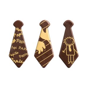 DECORAÇÃO CHOCOLATE NEGRO GRAVATAS DIA DO PAI 3 MOD. SORT. 56 x23 MM