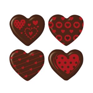 DECORAÇÃO CHOCOLATE CORAÇÕES ASSORTED 30X27CM
