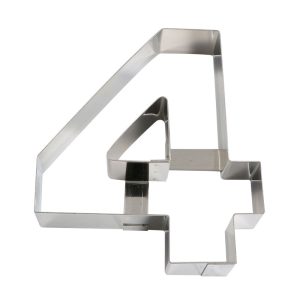 FORMA INOX BOLO NÚMERO QUATRO 20 x 17 x 4 CM