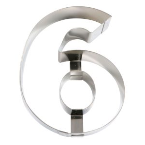 FORMA INOX BOLO NÚMERO SEIS 20 x 16 x 4 CM