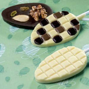 KIT 2 MOLDES PLÁSTICO CHUPA-CHUPAS OVOS CHOCOLATE 52X77XH9CM