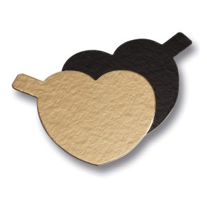 MINI BASE CARTÃO OURO/PRETO CORAÇÃO Ø 80MM