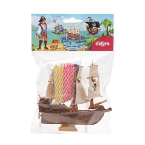 KIT PVC RETAIL PIRATAS COM 10 VELAS PARA DECORAR BOLOS