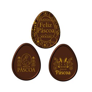 HAPPY EASTER HAPPY CHOCOLATE CARTA PRETA PORTUGAL 40 x 52 MM