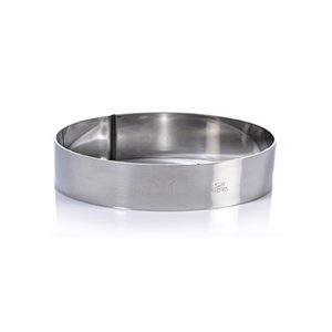 MOLDE CIRCULAR EM AÇO INOXIDÁVEL DIAM 18H5CM