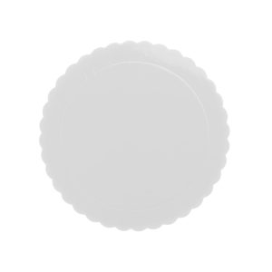PRATO PARA BOLO REDONDO BRANCO ONDULADO 3 MM 20 CM
