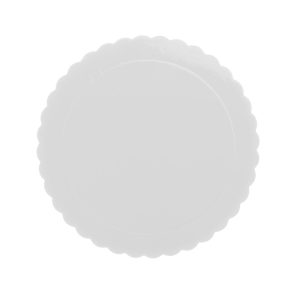 PRATO PARA BOLO REDONDO BRANCO ONDULADO 3MM 25CM