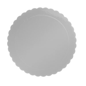 PRATO PARA BOLO REDONDO PRATEADO ONDULADO 3MM 30CM