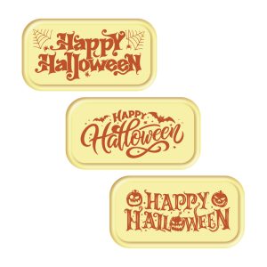 LETREIRO CHOCOLATE BRANCO SORTIDO HAPPY HALLOWEEN 75 UNID