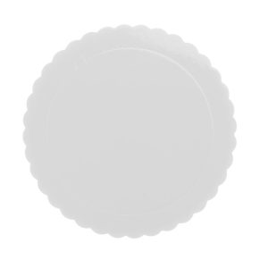 PRATO PARA BOLO REDONDO BRANCO ONDULADO 3 MM 30CM