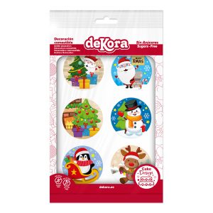 MIX DISCOS COMESTÍVEIS DE NATAL 6U Ø 5,8CM