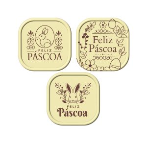 HAPPY EASTER HAPPY CHOCOLATE CARTA PRETA PORTUGAL 40 x 52 MM