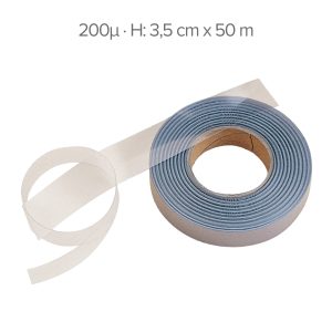 ROLO DE PVC TRANSPARENTE – 50 M – H 3,5 CM – 200µ (ACETATO)