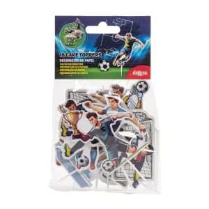 CAKE TOPPERS PAPEL FUETBOL 16 UNIDADES