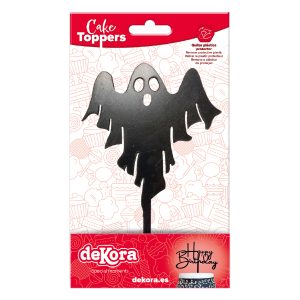 TOPO DE BOLO FANTASMA PRETO 9.5X15.5CM