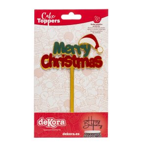 TOPO DE BOLO FELIZ NATAL GORRO DE NATAL 10X15MM