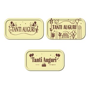 LETREIRO CHOCOLATE BRANCO SORTIDO TANTI AUGURI 75 UNIDADES