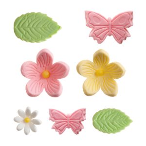 DECORAÇÃO DE AÇÚCAR FLORES, FOLHAS E BORBOLETAS 7 MODELOS 42