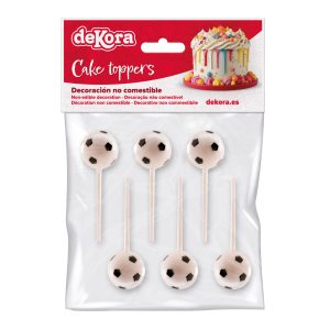 CAKE TOPPER FIGURAS DE PLÁSTICO BOLAS DE FUTEBOL 6 UNDS, 12 SACOS
