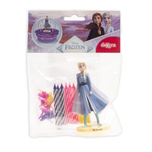 KIT PVC RETAIL FROZEN COM 10 VELAS PARA DECORAR BOLOS