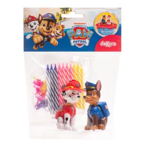 KIT PVC RETAIL PAW PATROL COM 10 VELAS PARA DECORAR BOLOS