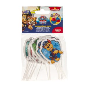 CAKE TOPPERS PAPEL PATRULHA PATA 8 MODELOS 16UNIDADES