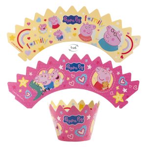 CAPSULAS CUPCAKE CON TOPPERS PEPPA PIG 12 UNIDADES
