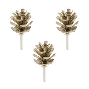 CAKE TOPPER FIGURA DE PLÁSTICO ABACAXI DOURADO 4CM 72UNDS