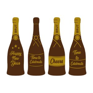 DECORAÇÃO CHOCOLATE NEGRO SORTIDO CAVA HAPPY NEW YEAR 48UN