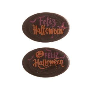 LETREIRO DE CHOCOLATE NEGRO SORTIDO FELIZ HALLOWEEN 2 MODELOS 84 UDS