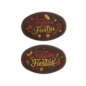 LETREIRO DE CHOCOLATE NEGRO SORTIDO BOAS FESTAS 2 MODELOS 60 UDS