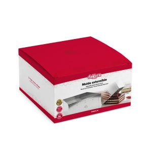 MOLDE QUADRADO EXTENSÍVEL EM AÇO INOXIDÁVEL Ø 20-35CM H 10CM